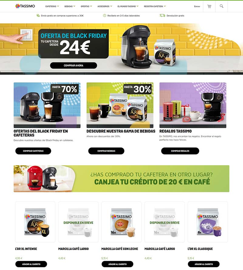 Tassimo ES 德国胶囊咖啡机西班牙官网
