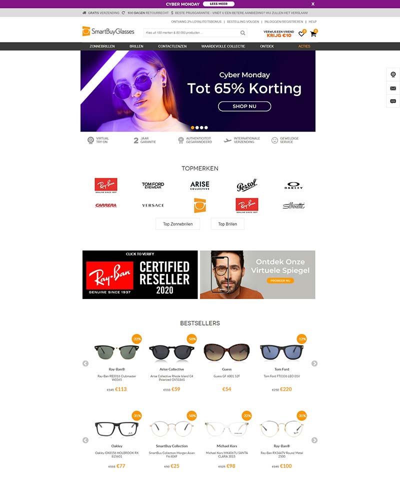 SmartBuyGlasses NL  比利时太阳镜品牌购物荷兰官网