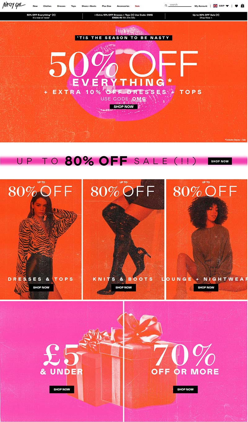 Nasty Gal 美国女装配饰品牌购物网站
