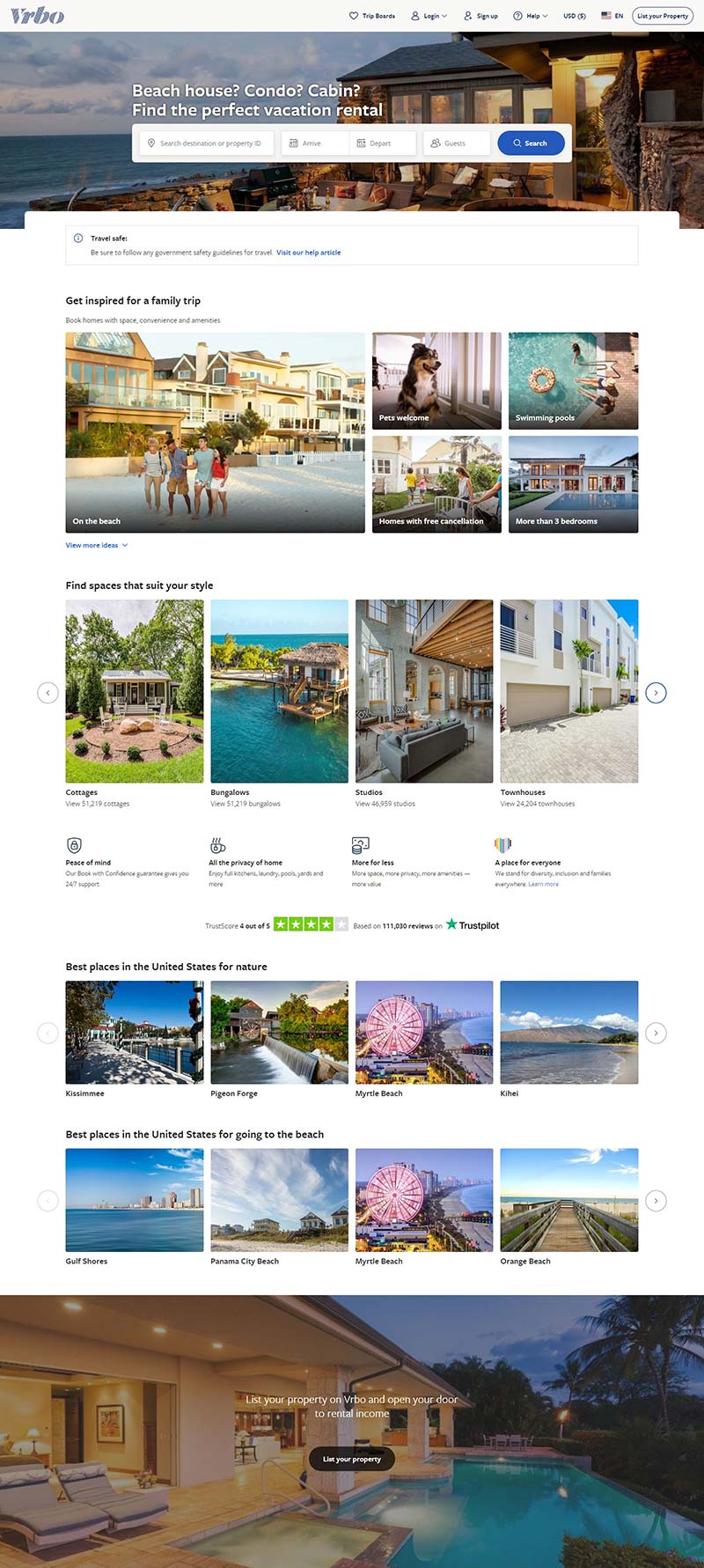 Vrbo 全球旅游度假屋租赁预订网站