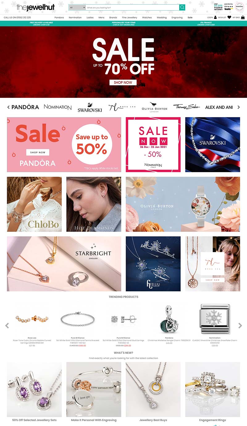 The jewel hut 英国品牌珠宝购物网站