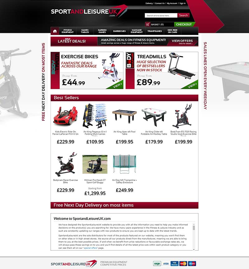 Sport and Leisure 英国品牌体育器材购物网站