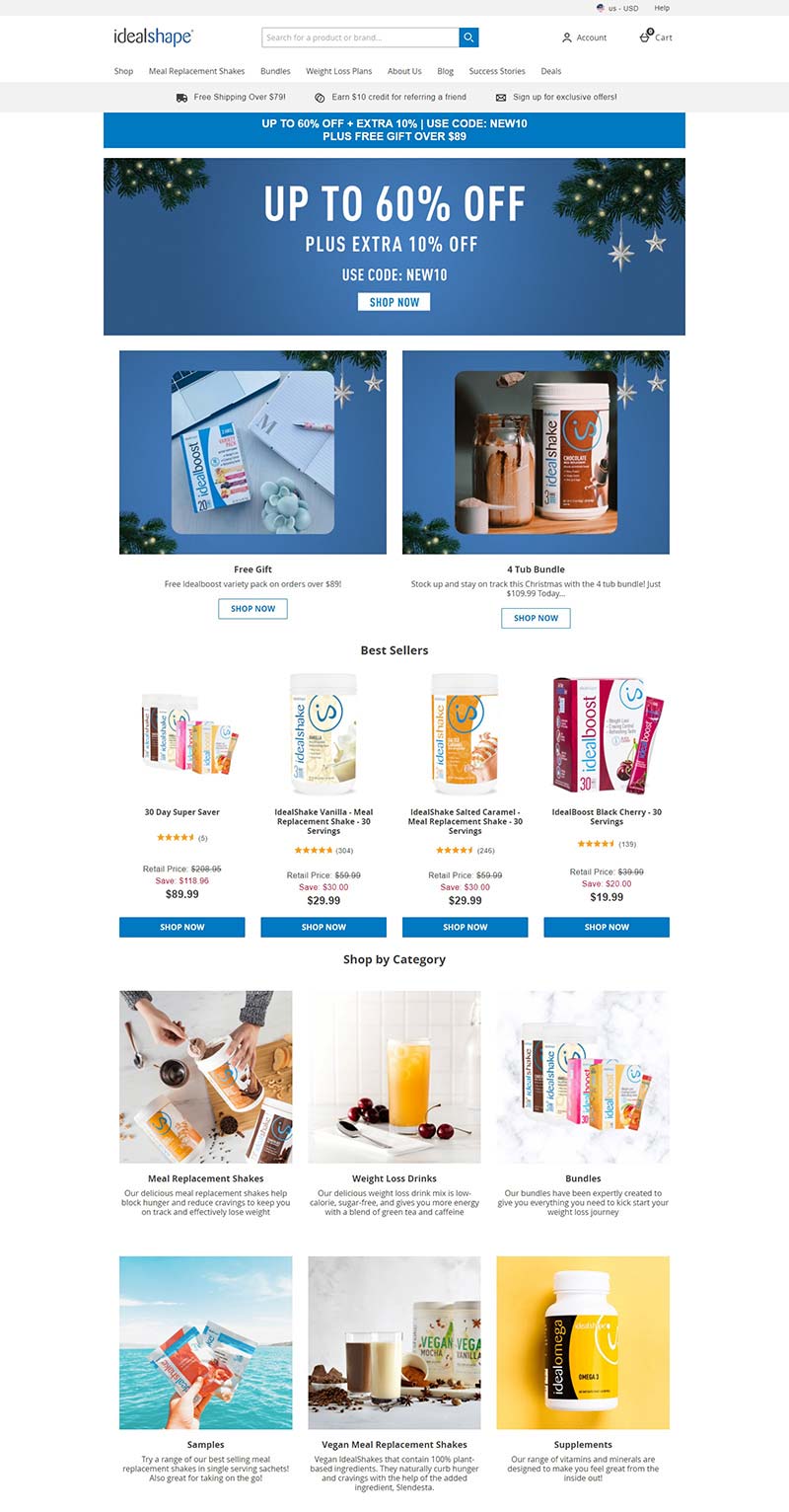 IdealShape US 美国减肥瘦身品牌网站