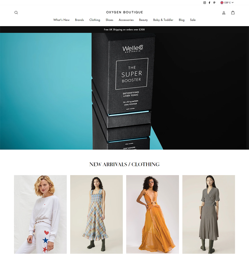 Oxygen Boutique 英国伦敦时尚精品店官网