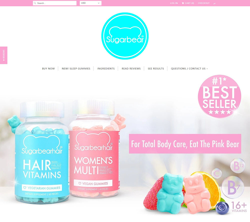 美国SugarBearHair 维生素软糖品牌官网