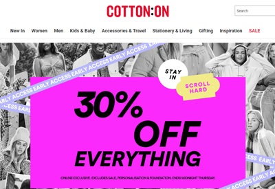 Cotton On 澳大利亚时尚购物网站