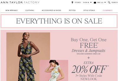 Ann Taylor Factory 美国女装网站