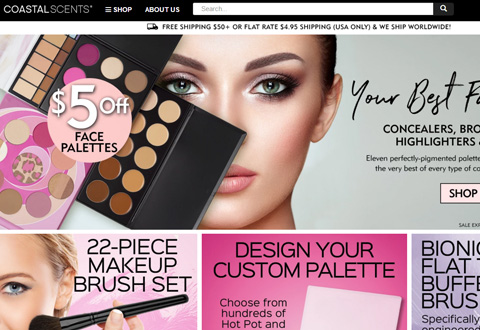 Coastal Scents 美国化妆品彩妆品牌网站