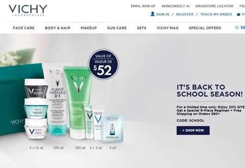 Vichy Canada 薇姿护肤品牌加拿大官网