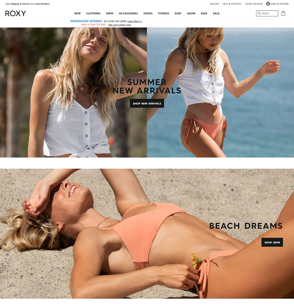 Roxy 户外运动服饰品牌官网