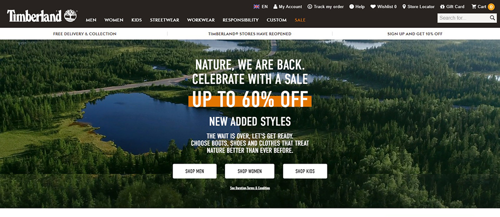 Timberland UK  全球领先的户外品牌网站