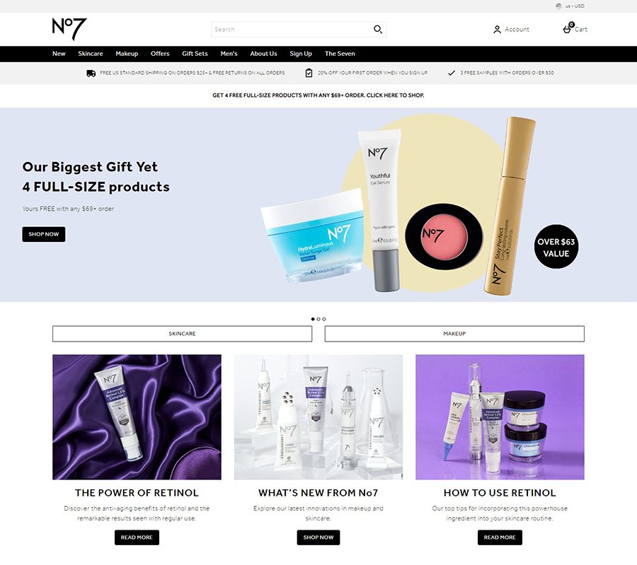  No7 Beauty 英国国民护肤品牌官网