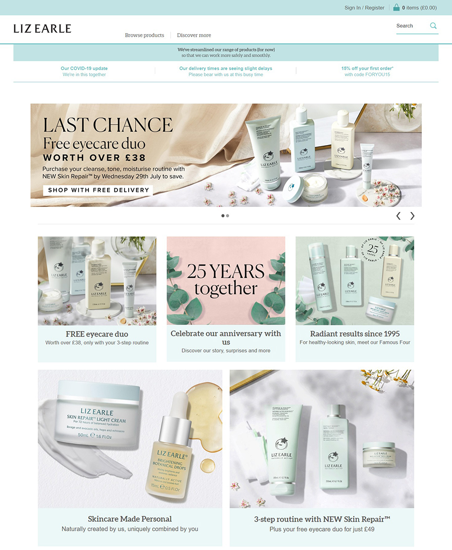 Liz Earle 英国纯天然护肤品牌官网