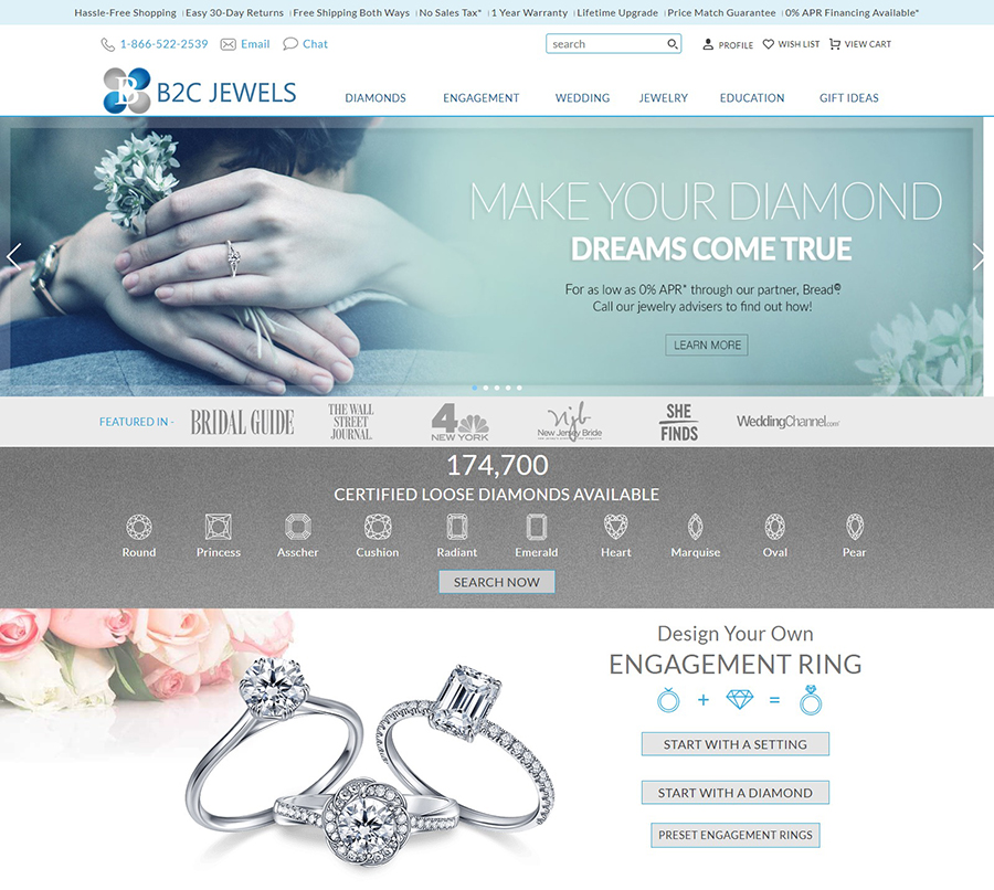 B2C Jewels 珠宝商城官方网站