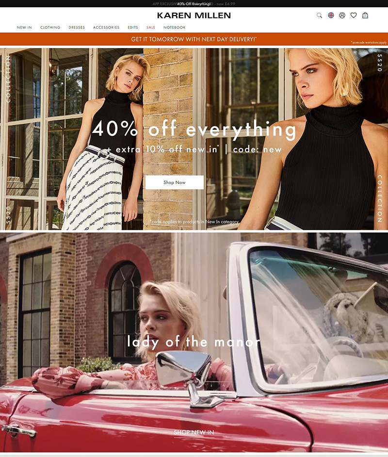 Karen Millen UK 英国高端时尚女装品牌网站