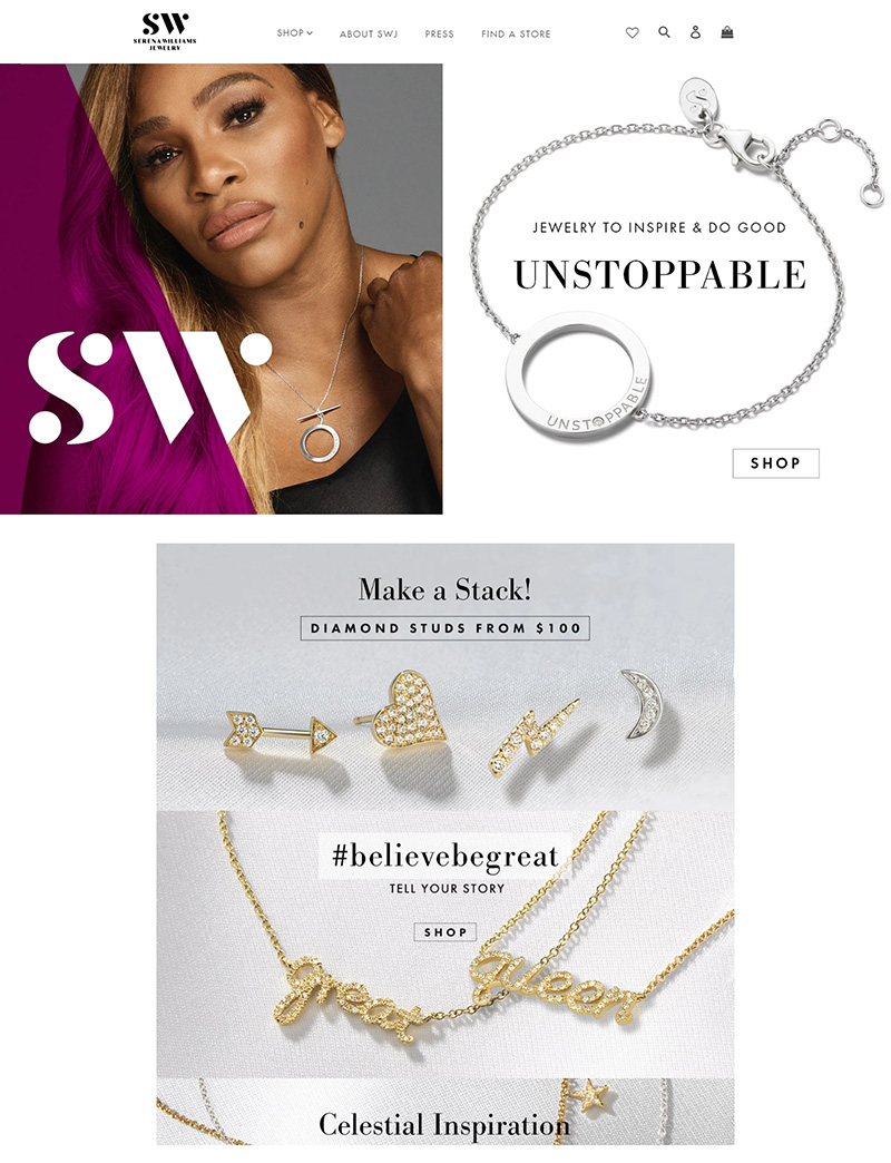 Serena Williams Jewelry 世界级美丽女性饰品网站
