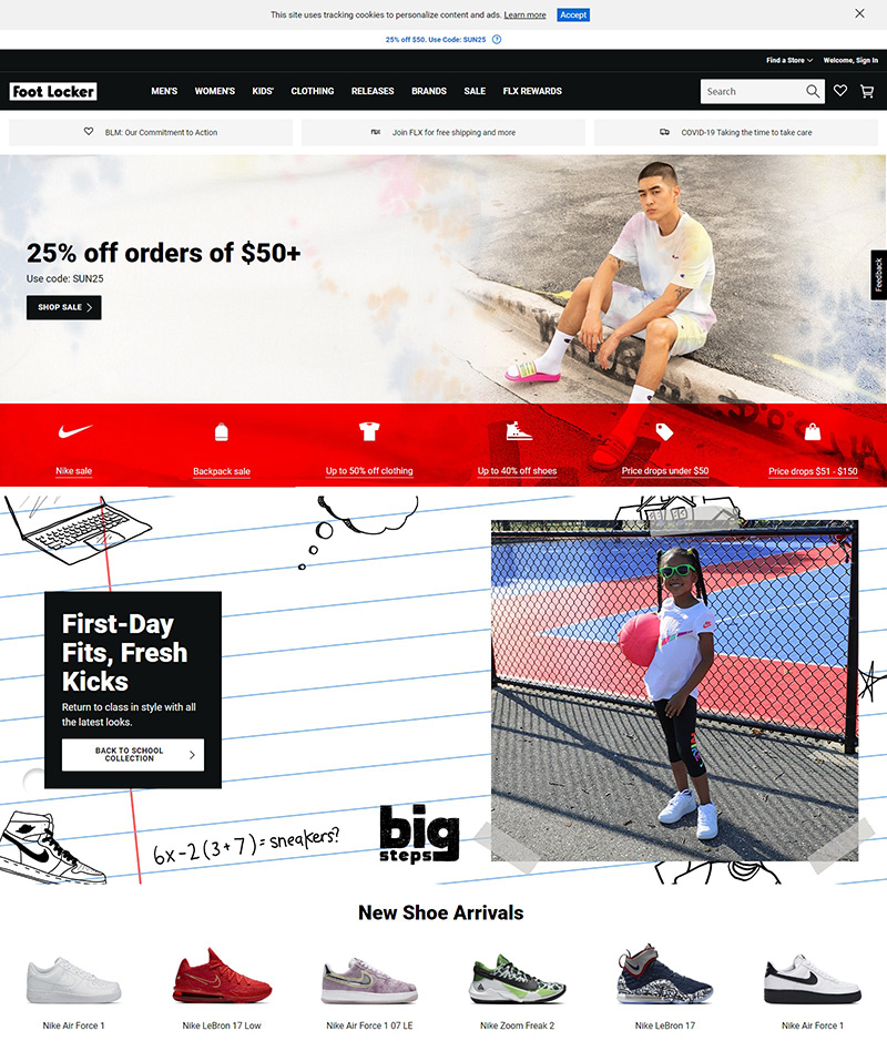 Foot Locker  美国知名运动产品零售网站