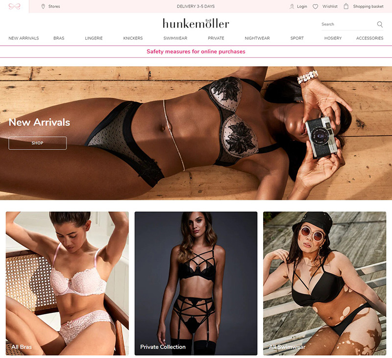 Hunkemoller UK 荷兰内衣家居服饰品牌网站