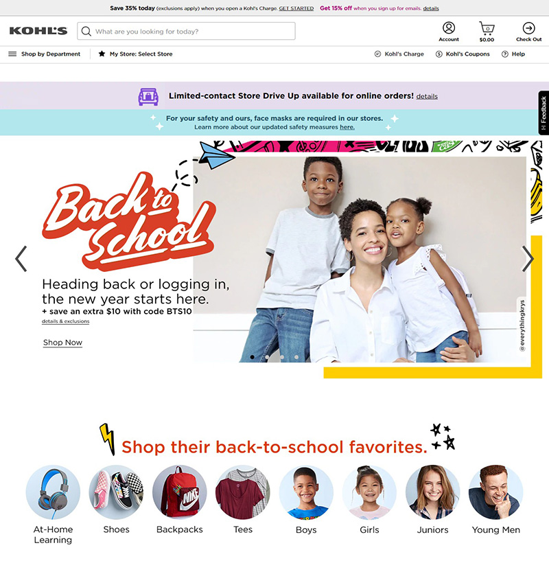 Kohl's 美国科尔士百货公司购物网站