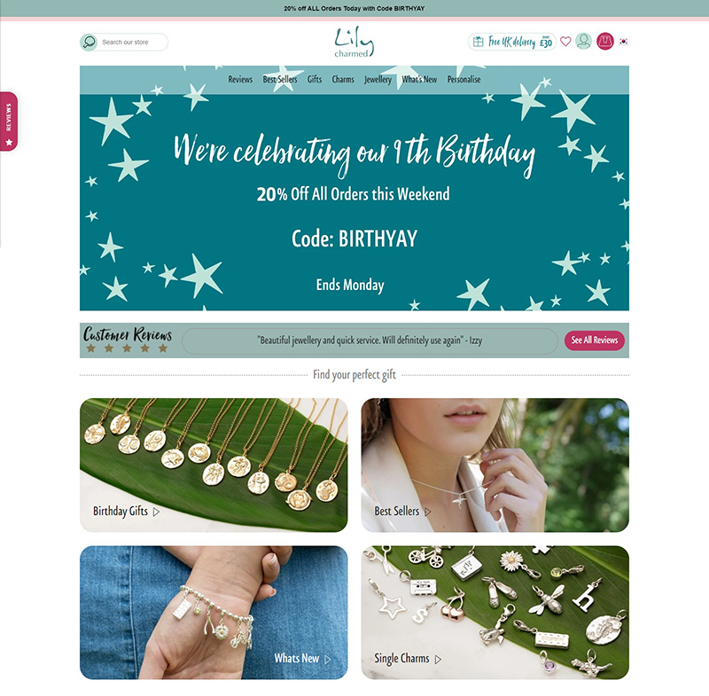 Lily Charmed 英国珠宝首饰品牌网站