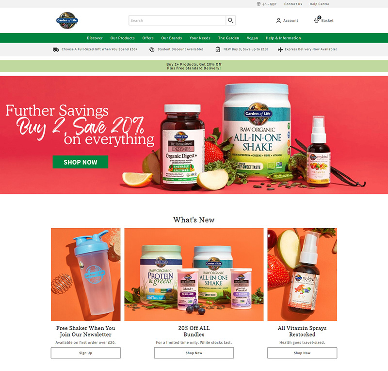 Garden Of Life UK 美国生命花园有机保健品品牌网站