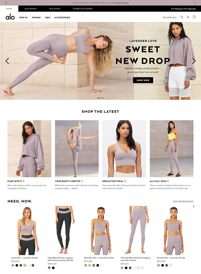 Alo Yoga 品牌瑜伽服官网