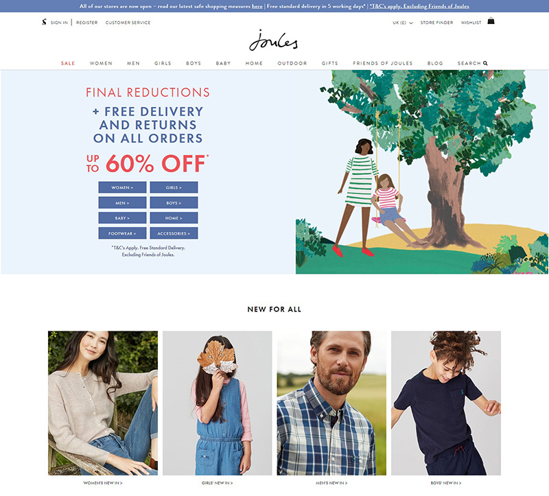 Joules 英国田园风平价服饰品牌官网