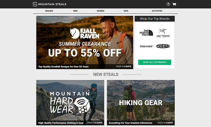 Mountain Steals 运动户外产品折扣网站