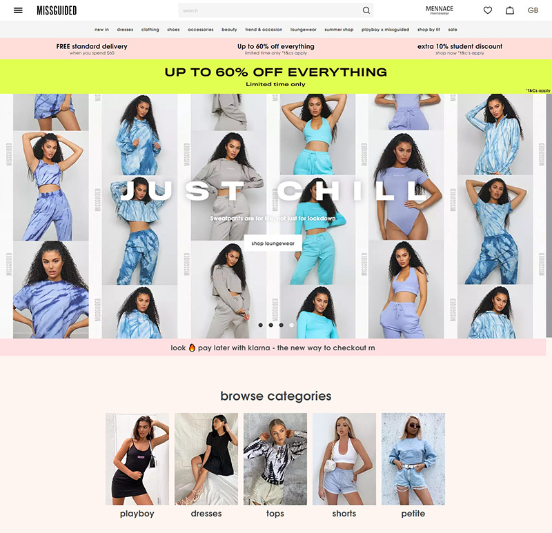 Missguided UK 英国本土时尚女装品牌网站