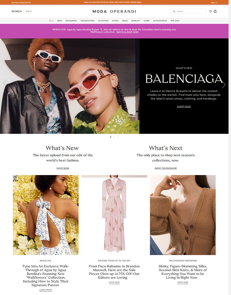 Moda Operandi 高端时尚服饰预售网站