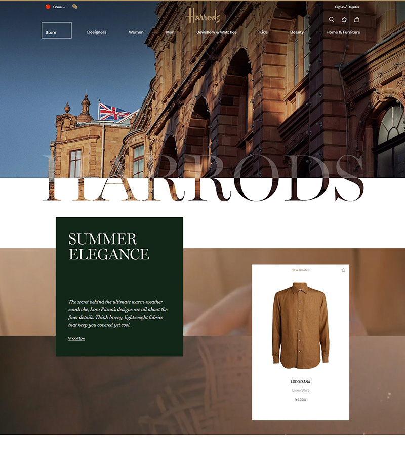 Harrods 英国跨境百货公司官网
