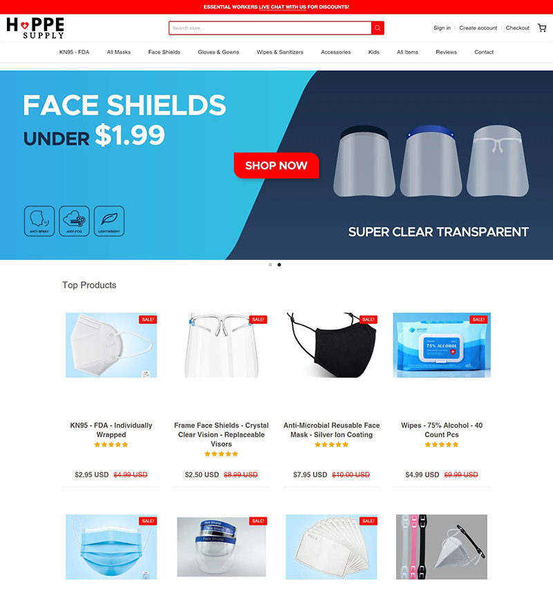Honest PPE Supply 医护防护装备海淘网站
