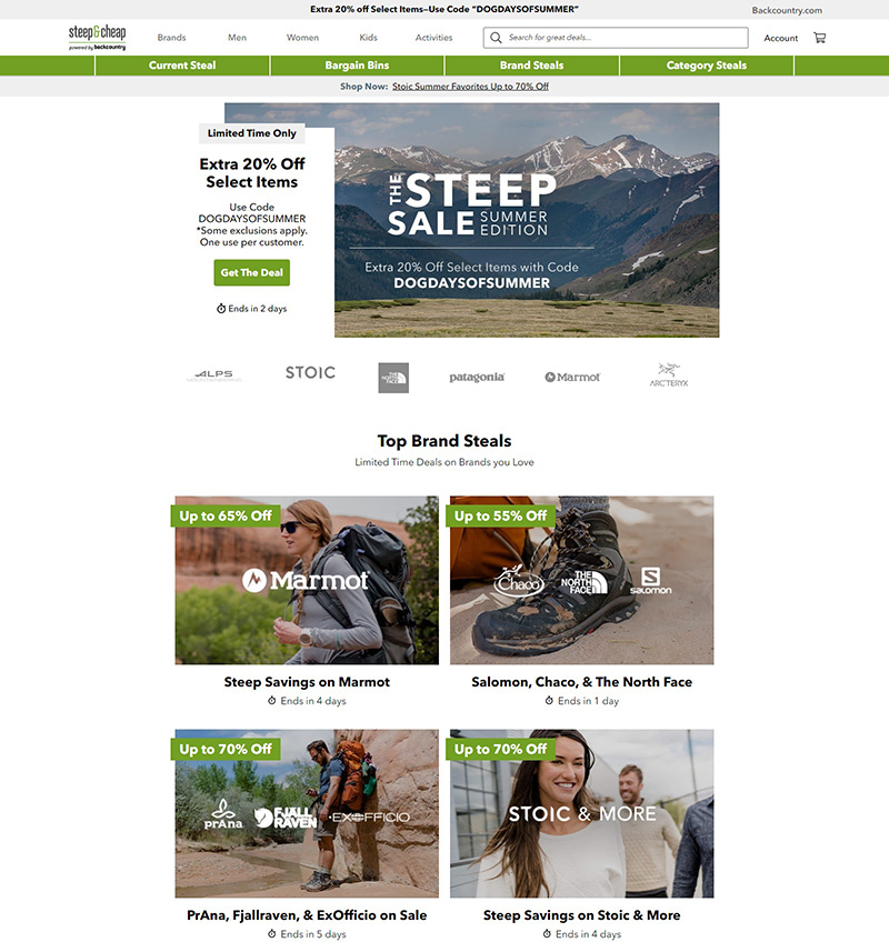 SteepandCheap.com  户外商品特卖网站