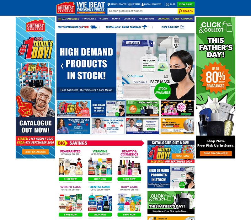 Chemist Warehouse  澳洲连锁药店品牌网站