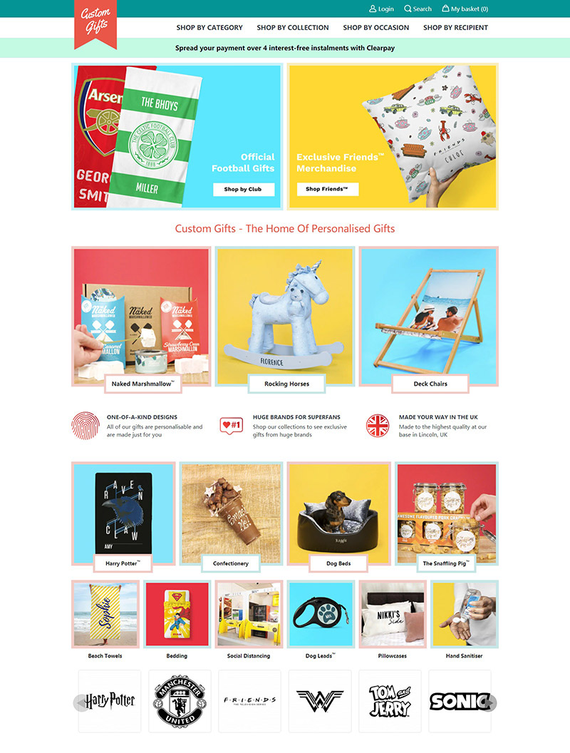 Custom Gifts 英国个性化礼品定制海淘网站