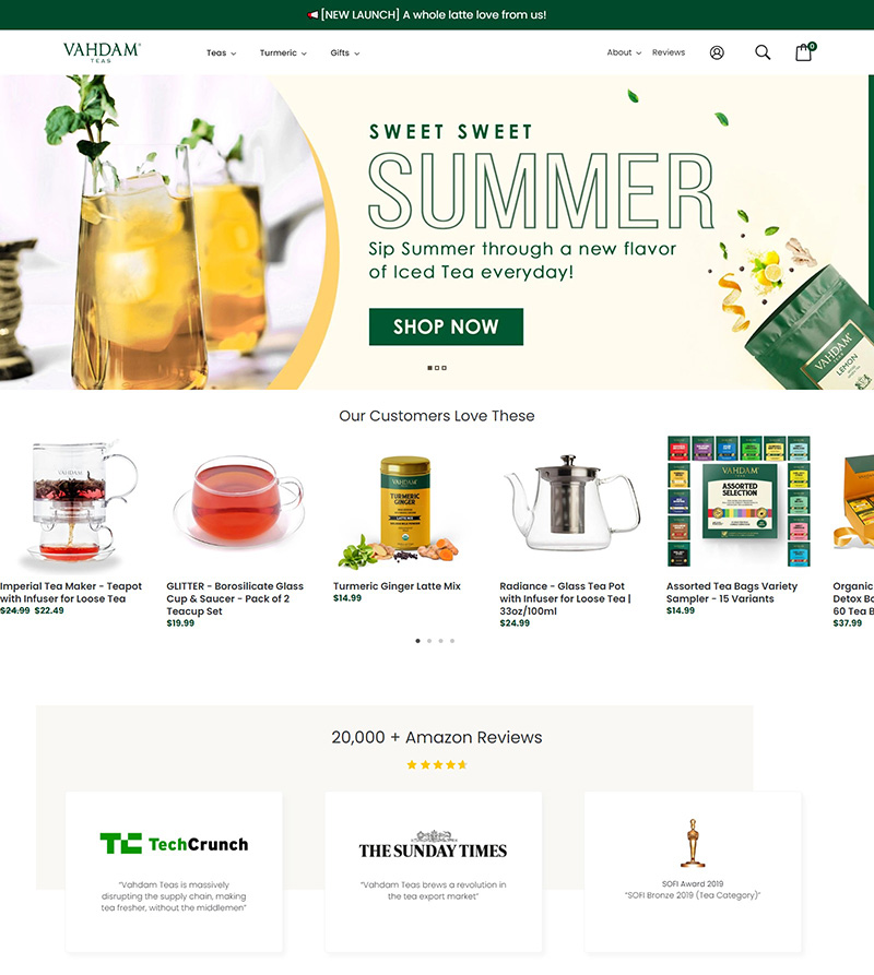 Vahdam Teas 高端茶叶垂直电商网站