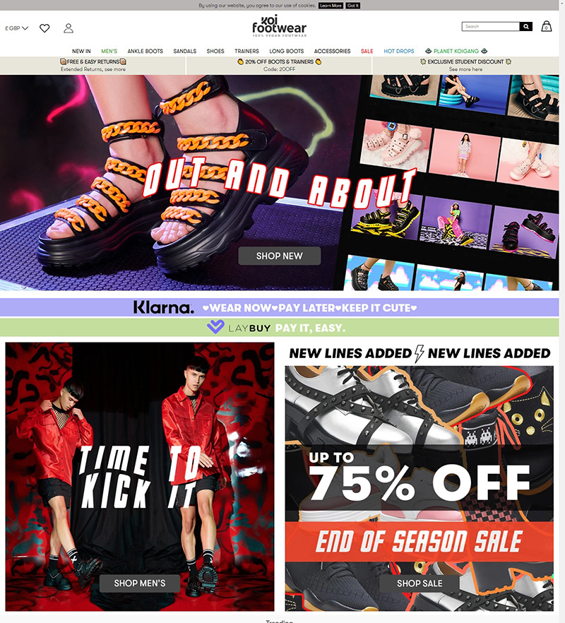 Koi Footwear  英国时尚女性鞋品网站