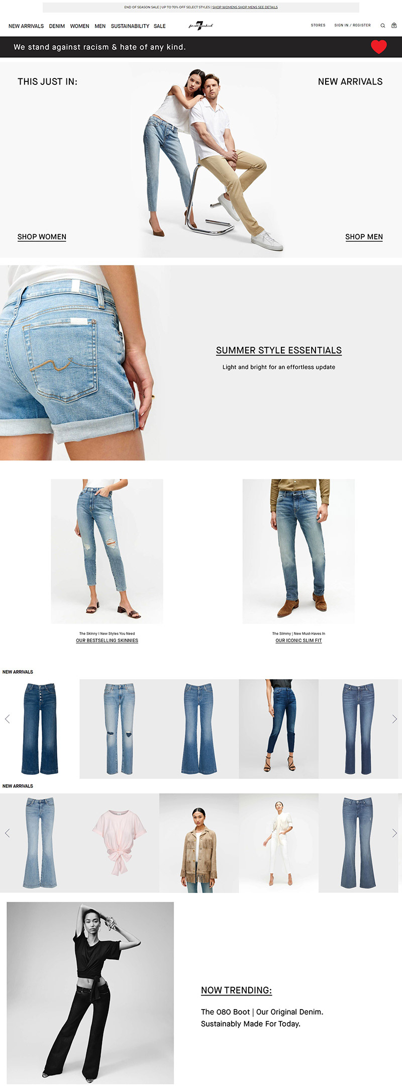 7 For All Mankind 美国高级时装品牌网站