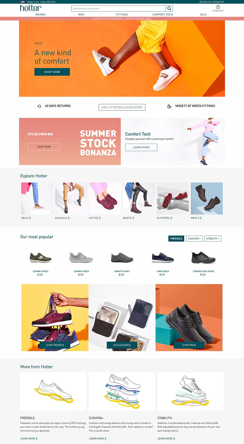 Hotter Shoes  英国品牌鞋履购物网站
