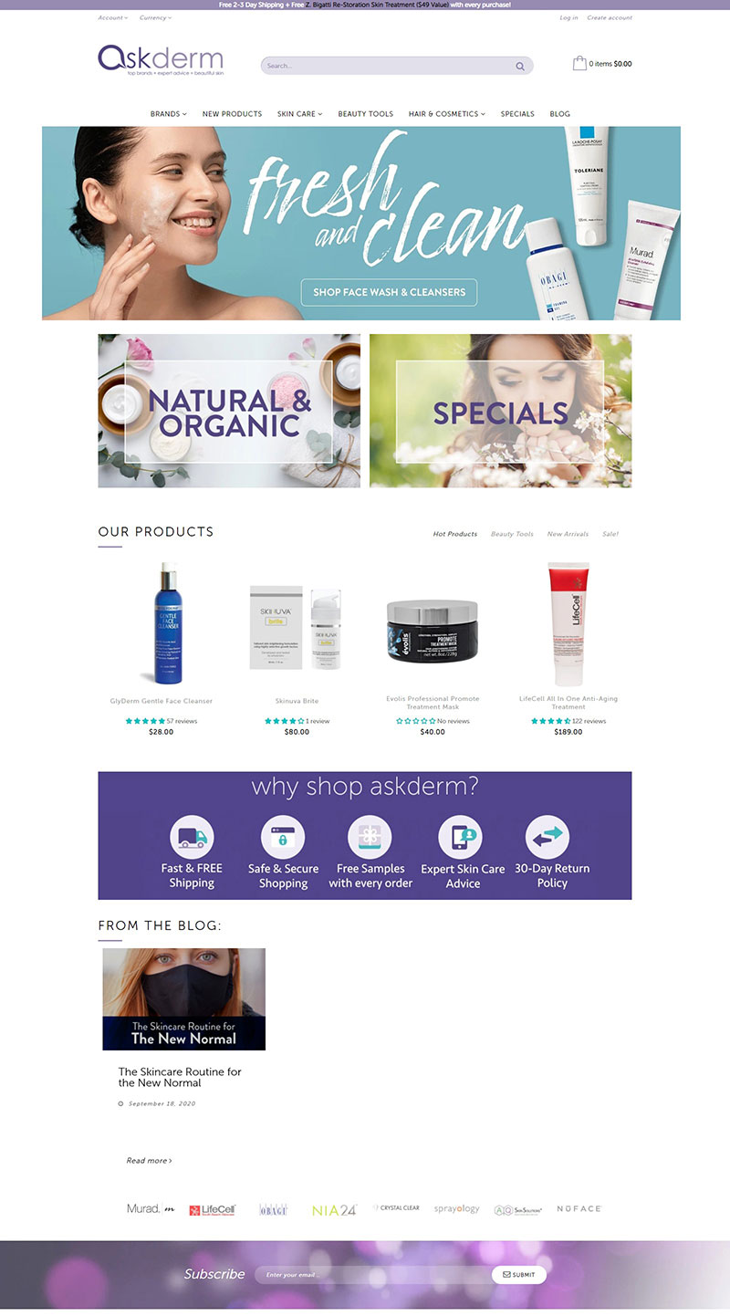 Askderm 美国护肤咨询产品零售网站