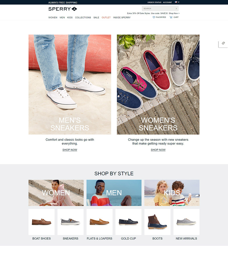 Sperry Top Sider 斯佩里-美国帆船鞋原创品牌网站