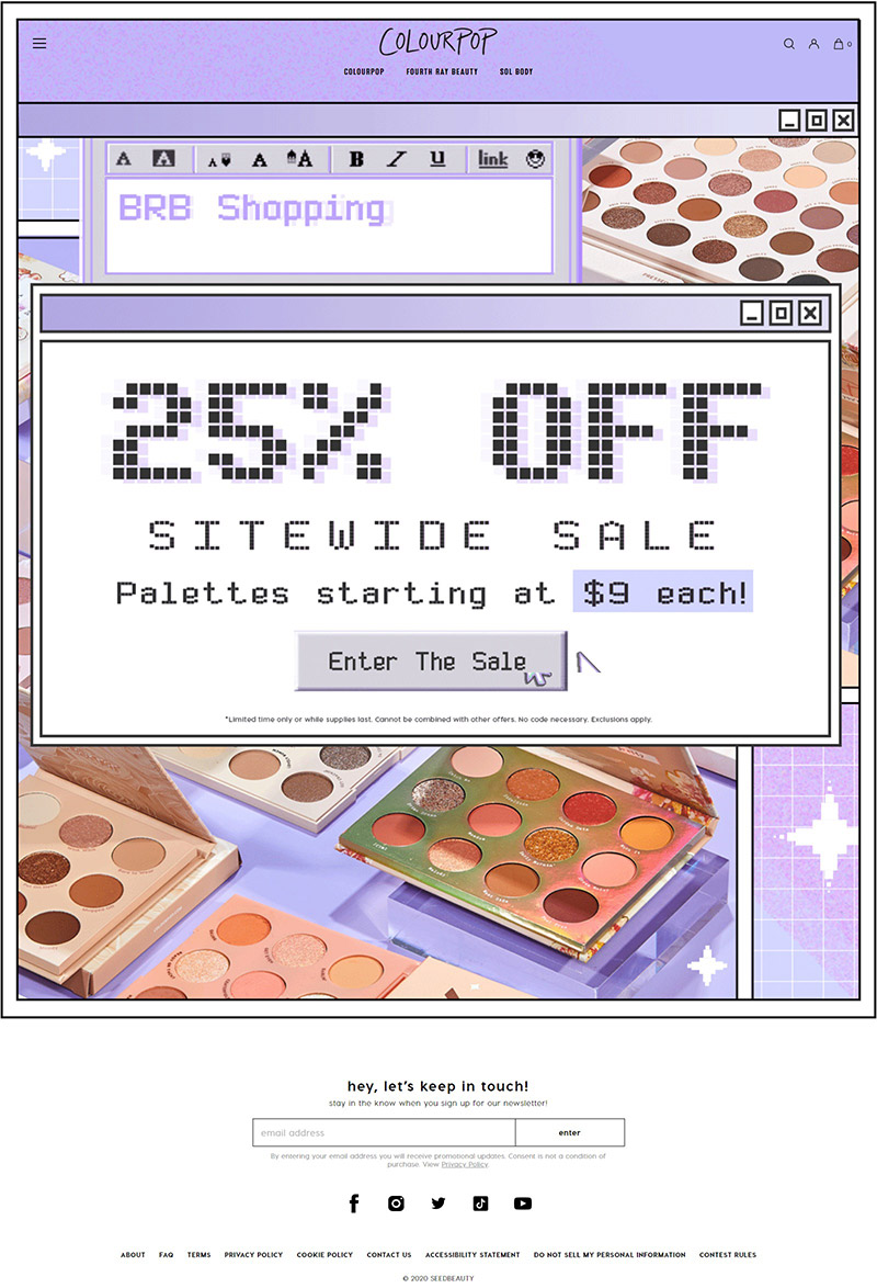 ColourPop 美国品牌彩妆海淘网站