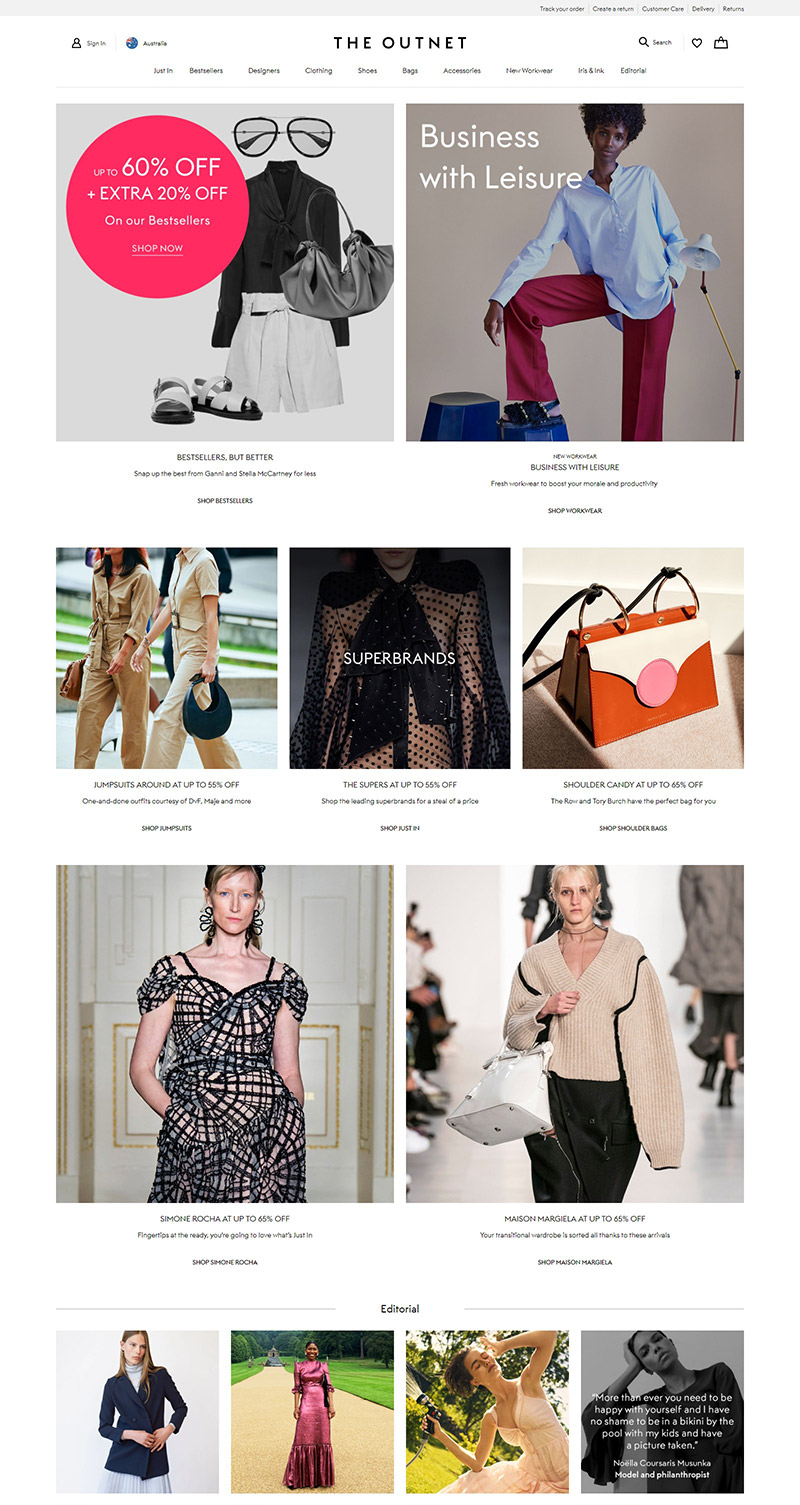 The Outnet APAC 颇特莱斯-高端服饰品牌网站