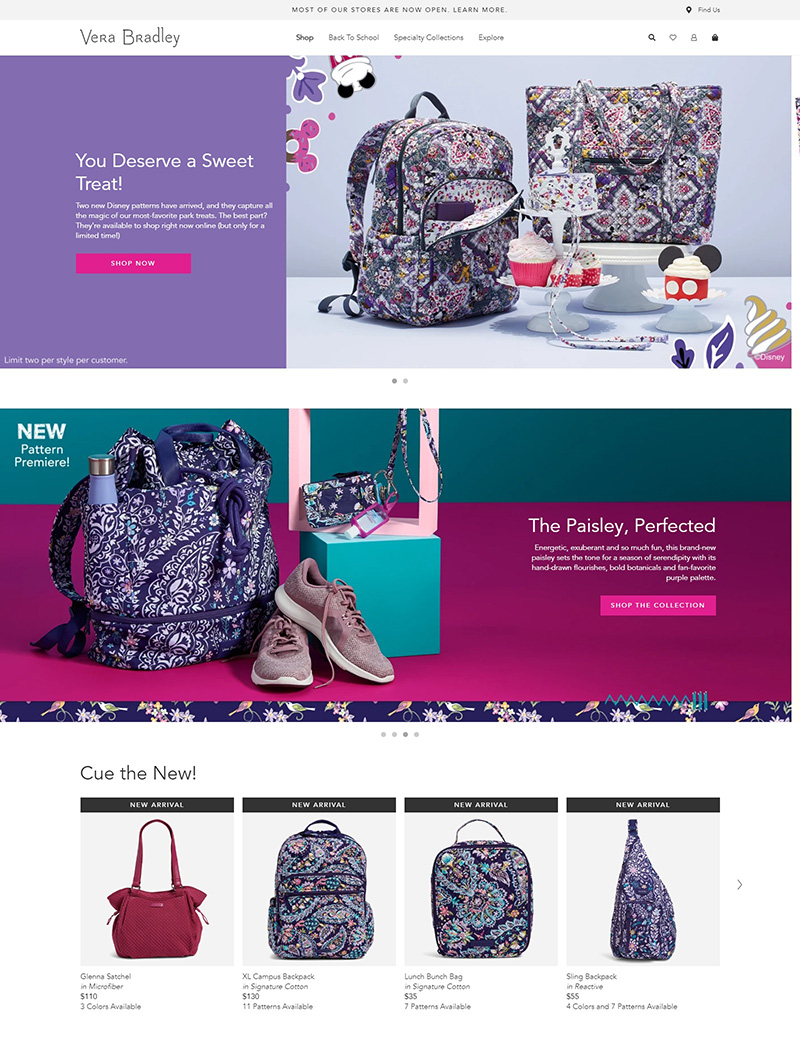 Vera Bradley 国际知名手袋、箱包海淘网站