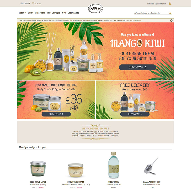 Sabon 以色列天然身体护理品牌网站