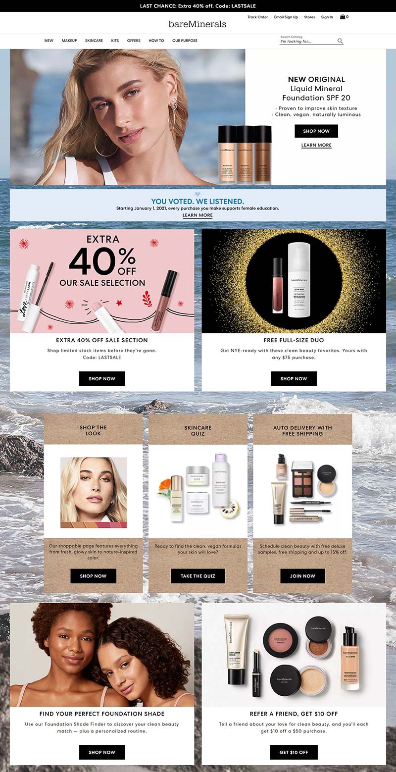 bareMinerals 日本资生堂旗下美妆品牌网站