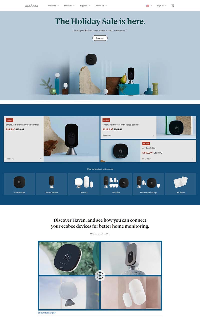 ecobee 美国智能Wi-Fi温控器官网