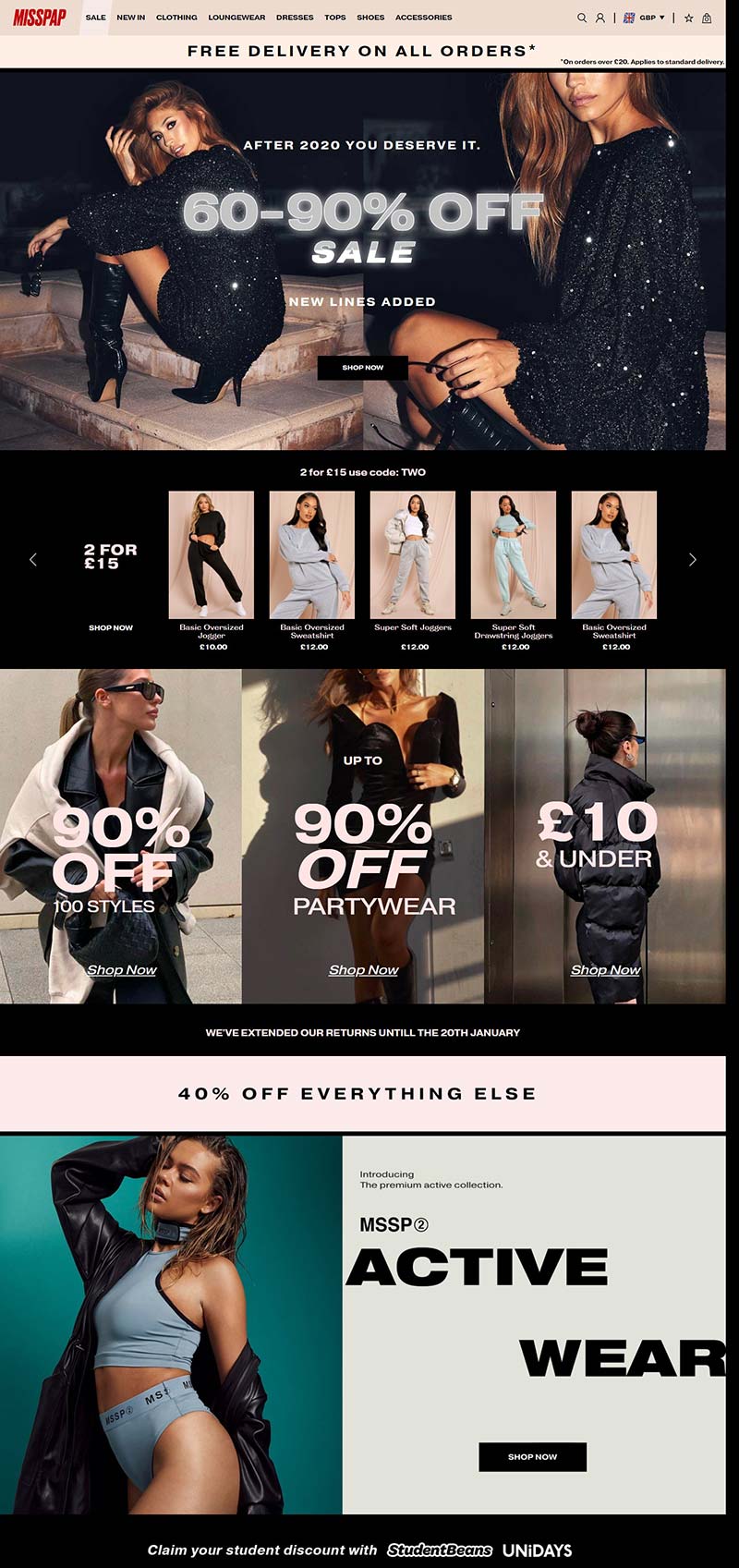 Misspap UK 英国女性时尚服饰品牌网站