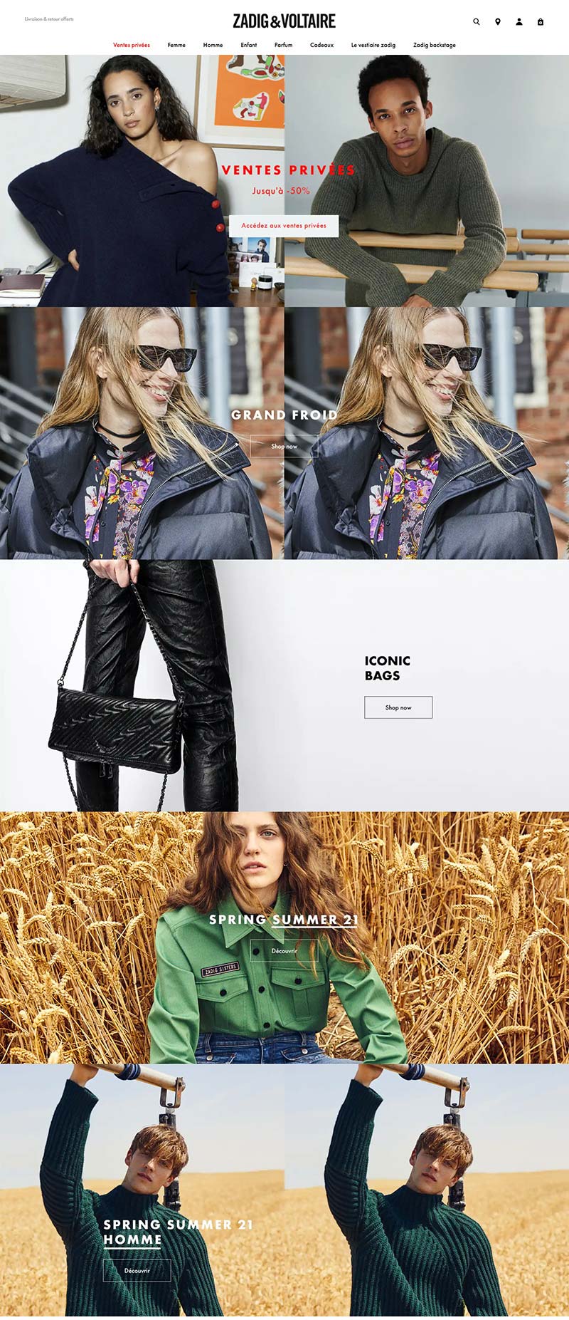 Zadig & Voltaire 法国高端成衣品牌网站