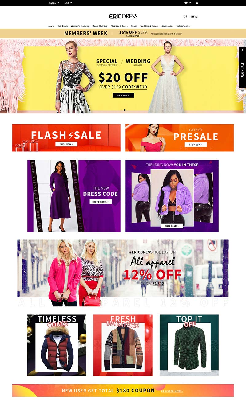 Ericdress 美国品牌服饰购物网站